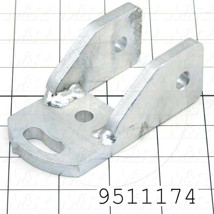 Fabricated Parts, Sq Bar Mtg Brkt R.H, 4.11 in. Length, 1.50 in. Width