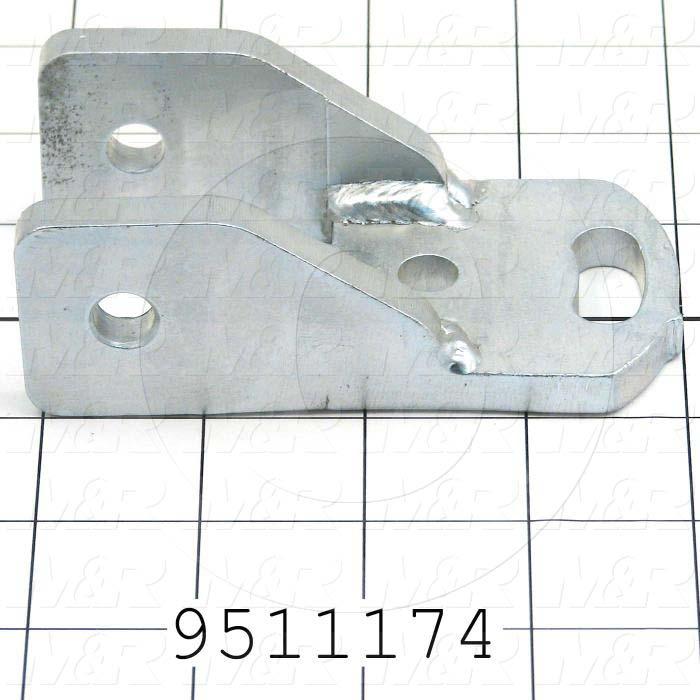 Fabricated Parts, Sq Bar Mtg Brkt R.H, 4.11 in. Length, 1.50 in. Width