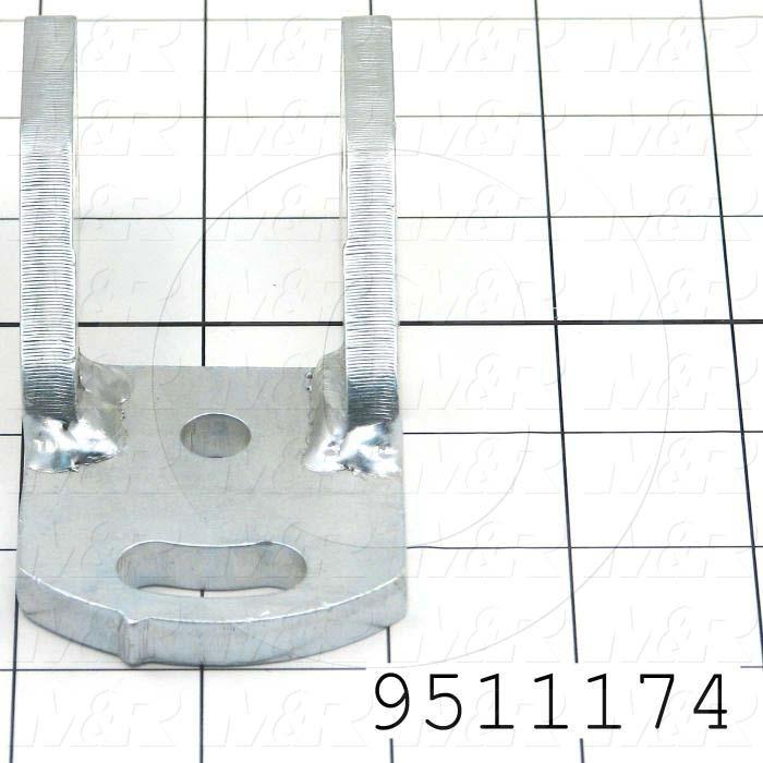 Fabricated Parts, Sq Bar Mtg Brkt R.H, 4.11 in. Length, 1.50 in. Width