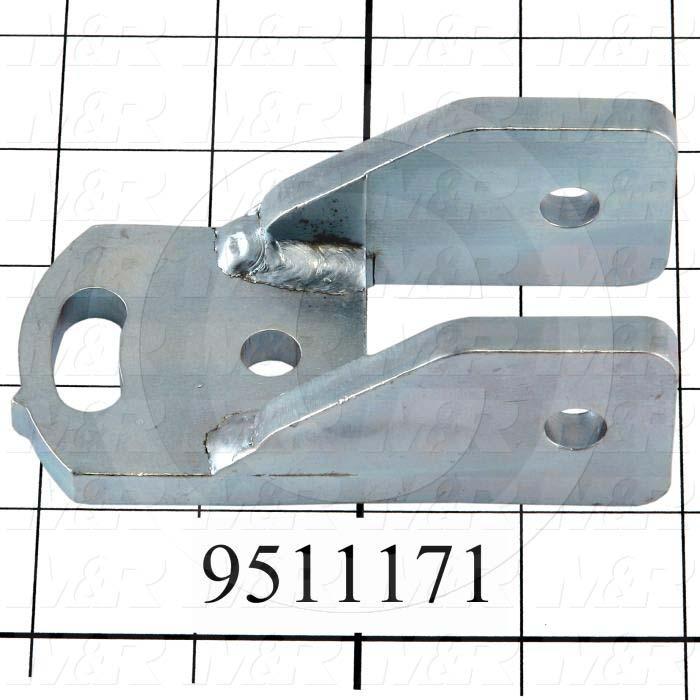 Fabricated Parts, Sq Bar Mtg Brkt R.H. 4.3" In, 4.11 in. Length, 2.12 in. Width, 1.50 in. Height, Zinc Plated Finish