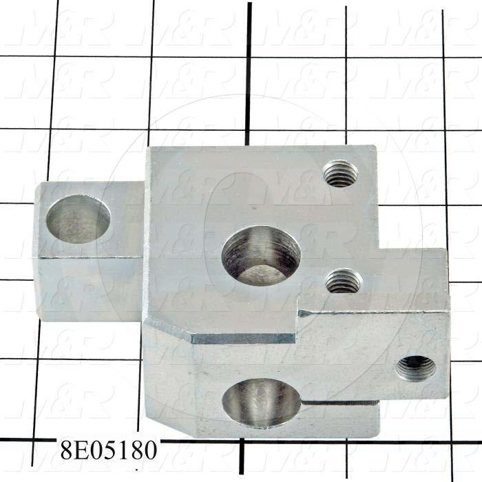Fabricated Parts, SQ. CYL CLAMP L.H., 3.70 in. Length, 2.50 in. Width, 1.94 in. Height, Zinc Plated Finish