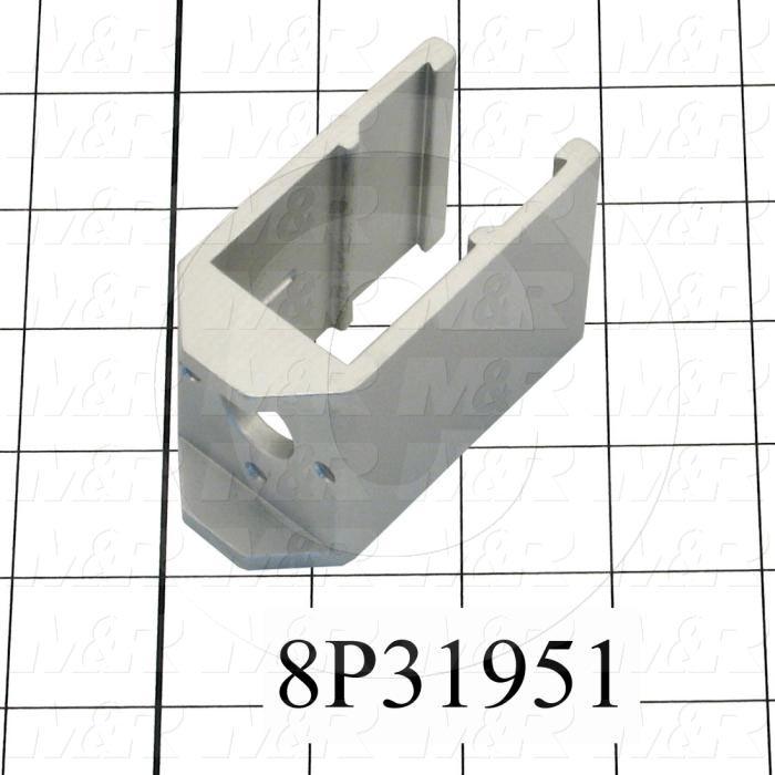 Fabricated Parts, Sq./Fl. Bar Clamp 3.01", 3.01 in. Length, 2.13 in. Width, 1.53 in. Height, Clear Anodized Finish