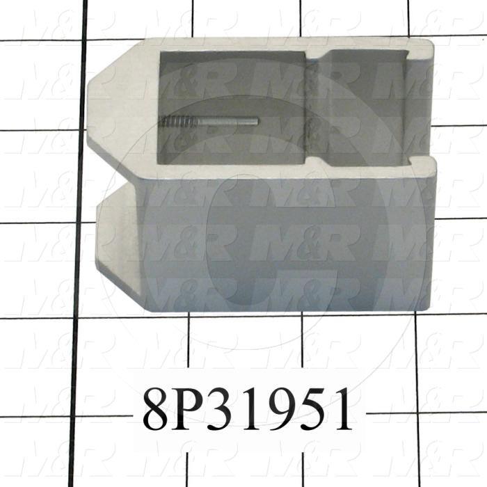 Fabricated Parts, Sq./Fl. Bar Clamp 3.01", 3.01 in. Length, 2.13 in. Width, 1.53 in. Height, Clear Anodized Finish