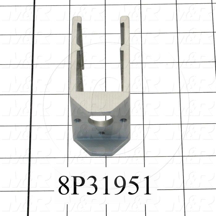 Fabricated Parts, Sq./Fl. Bar Clamp 3.01", 3.01 in. Length, 2.13 in. Width, 1.53 in. Height, Clear Anodized Finish