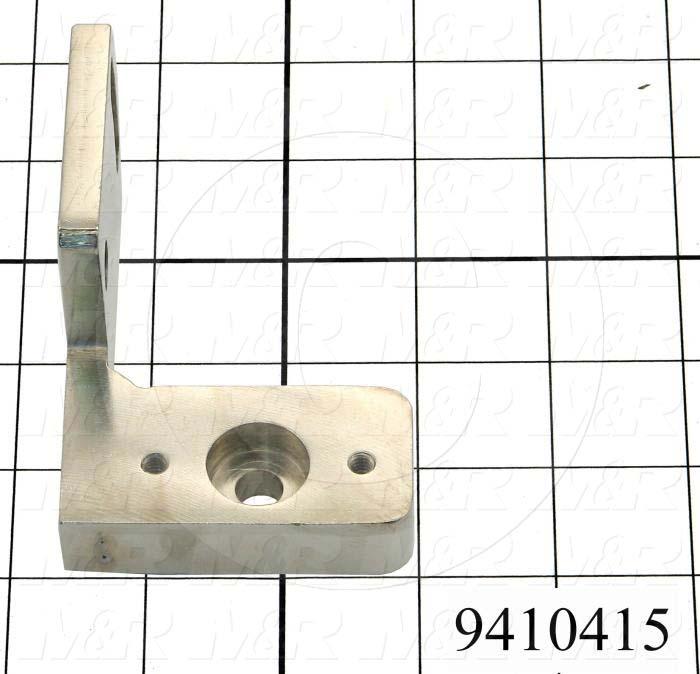 Fabricated Parts, Square Bar Mounting Bracket, 3.94 in. Length, 1.88 in. Width, 2.25 in. Height, Left Side