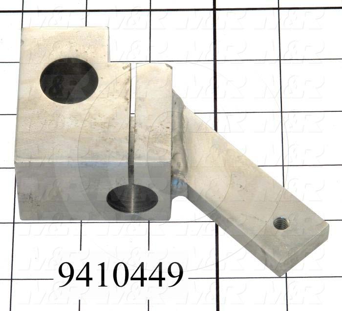 Fabricated Parts, Square Holder Bracket Weldment, 4.58 in. Length, 3.73 in. Width, 1.50 in. Height, Left Side
