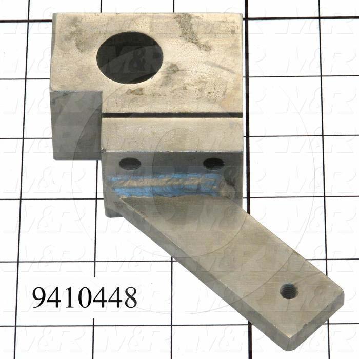 Fabricated Parts, Square Holder Bracket Weldment, 4.58 in. Length, 3.73 in. Width, 1.50 in. Height, Right Side