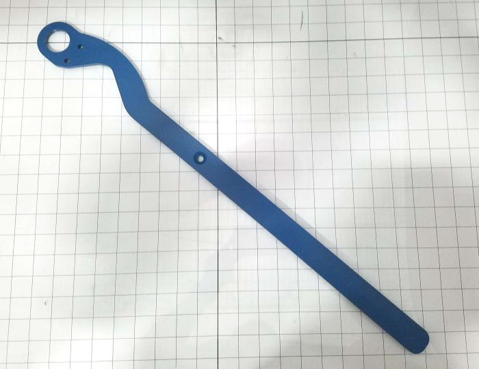 Fabricated Parts, Straight Selector Lever, 24.94 in. Length, 2.70 in. Width, 1/4 in. Thickness, Black Painted Finish