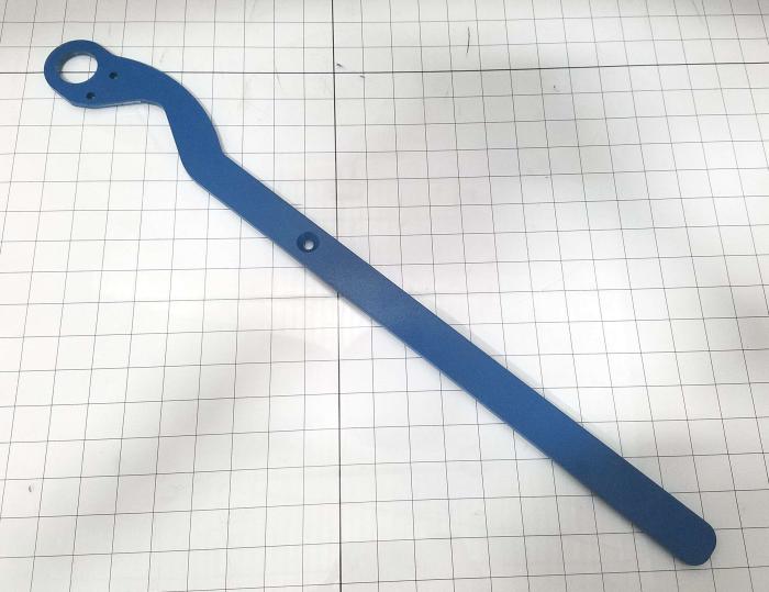 Fabricated Parts, Straight Selector Lever, 24.94 in. Length, 2.70 in. Width, 1/4 in. Thickness, Black Painted Finish