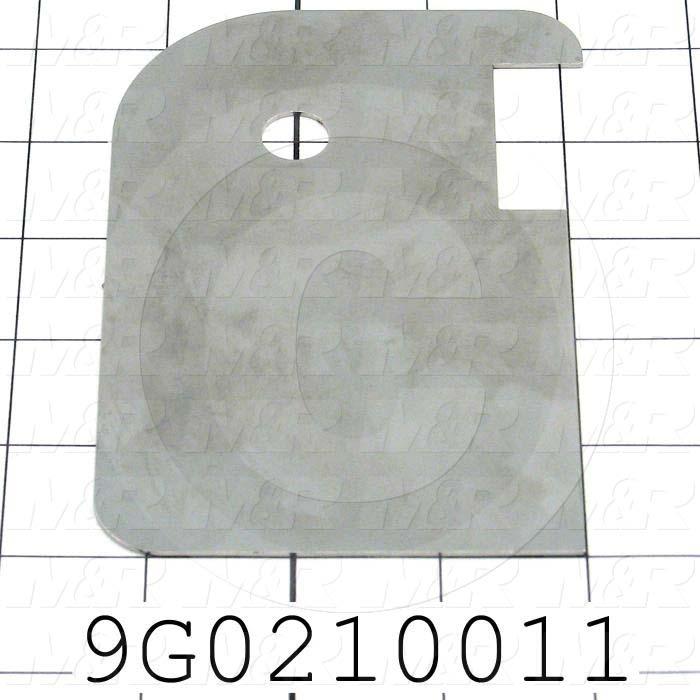 Fabricated Parts, Stripper Plate, 5.38 in. Length, 3.38 in. Width, 18 GA Thickness