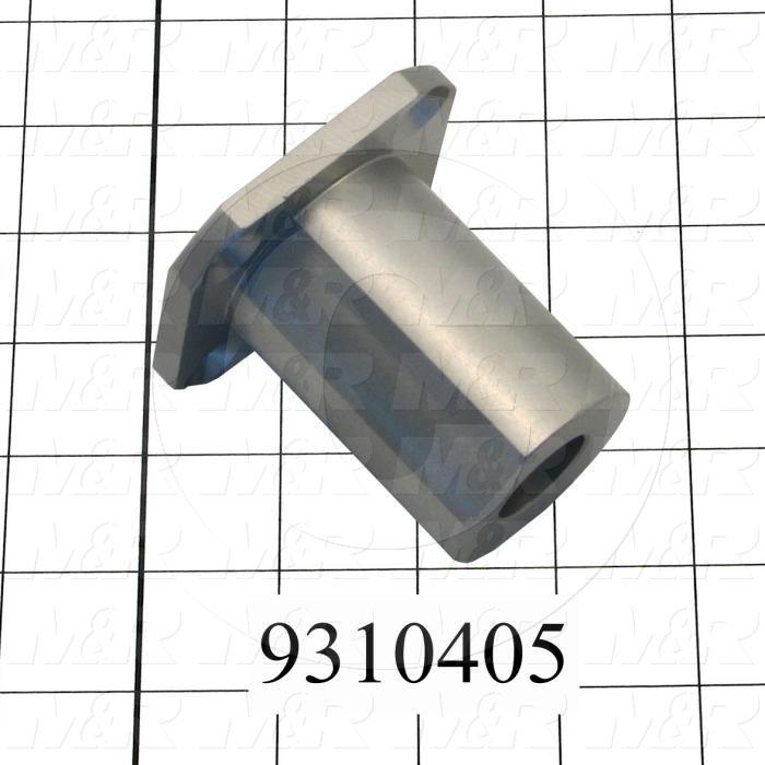 Fabricated Parts, Stroke Adjustment Base, 2.63 in. Length, 2.50 in. Width, 2.50 in. Height, Clear Anodized Finish