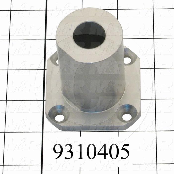 Fabricated Parts, Stroke Adjustment Base, 2.63 in. Length, 2.50 in. Width, 2.50 in. Height, Clear Anodized Finish