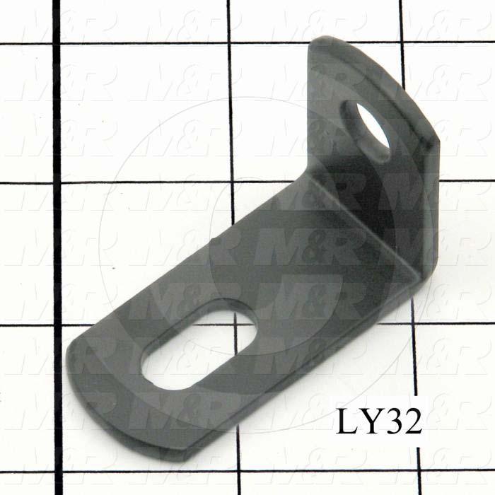 Fabricated Parts, Support Bracket, 2.13 in. Length, 1.00 in. Width, 1.50 in. Height, 11 GA Thickness, Black Powder Coat Finish