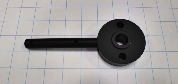 Fabricated Parts, Swing Wheel Weldment, 6.50 in. Length, 2.50 in. Width, 0.92 in. Height, Painted Black Finish