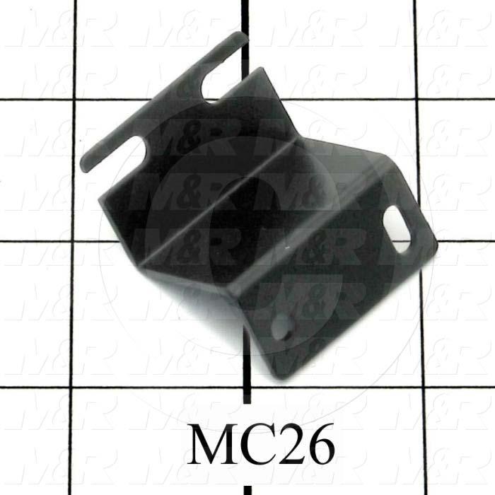 Fabricated Parts, Switch Bracket, 1.50 in. Length, 1.313 in. Width, 1.00 in. Height, 18 GA Thickness, Black Powder Coat Finish