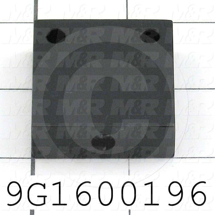 Fabricated Parts, Table Cylinder Bracket, 1.56 in. Length, 1.50 in. Width, 0.50 in. Thickness, Black Anodized Finish