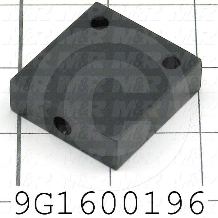 Fabricated Parts, Table Cylinder Bracket, 1.56 in. Length, 1.50 in. Width, 0.50 in. Thickness, Black Anodized Finish