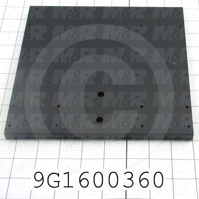 Fabricated Parts, Table Cylinder Mount, 8.50 in. Length, 8.50 in. Width, 0.50 in. Thickness, Satin Black Finish