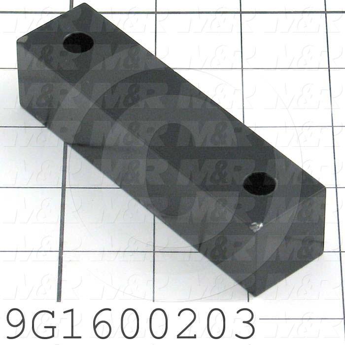 Fabricated Parts, Take Up Guide Block, 4.00 in. Length, 1.00 in. Width, 1.00 in. Thickness, Semi-Gloss Black Finish