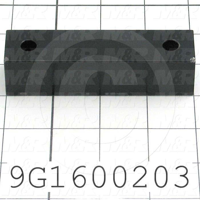 Fabricated Parts, Take Up Guide Block, 4.00 in. Length, 1.00 in. Width, 1.00 in. Thickness, Semi-Gloss Black Finish