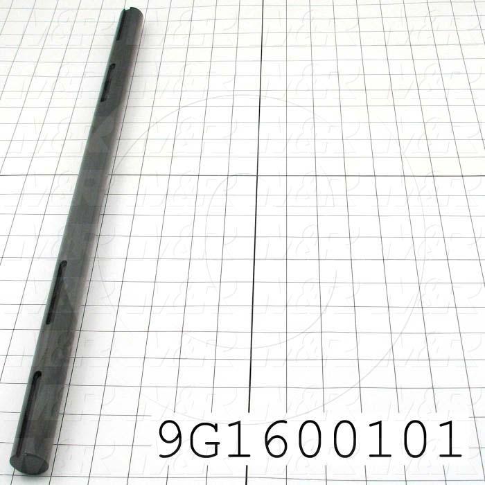 Fabricated Parts, Tape Belt Roller Shaft, 21.50 in. Length, 1.00 in. Diameter, Black Oxide Finish