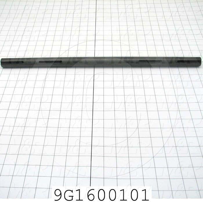 Fabricated Parts, Tape Belt Roller Shaft, 21.50 in. Length, 1.00 in. Diameter, Black Oxide Finish
