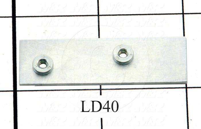 Fabricated Parts, Tapping Strip, 2.00 in. Length, 0.63 in. Width, 18 GA Thickness, Zinc Plated Finish