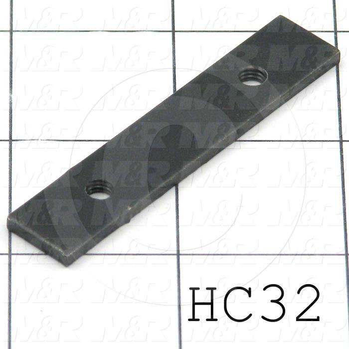 Fabricated Parts, Tapping Strip, 2.50 in. Length, 0.50 in. Width, 11 GA Thickness, Black Oxide Finish