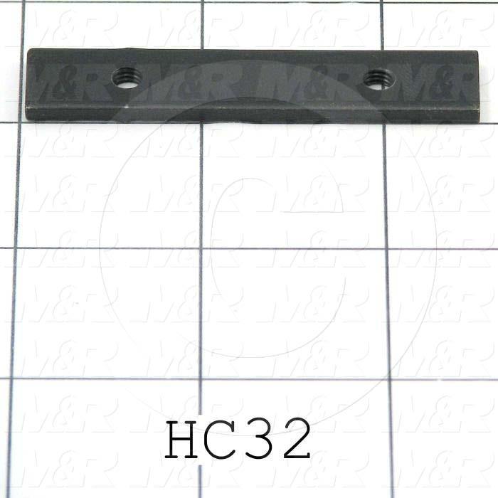 Fabricated Parts, Tapping Strip, 2.50 in. Length, 0.50 in. Width, 11 GA Thickness, Black Oxide Finish