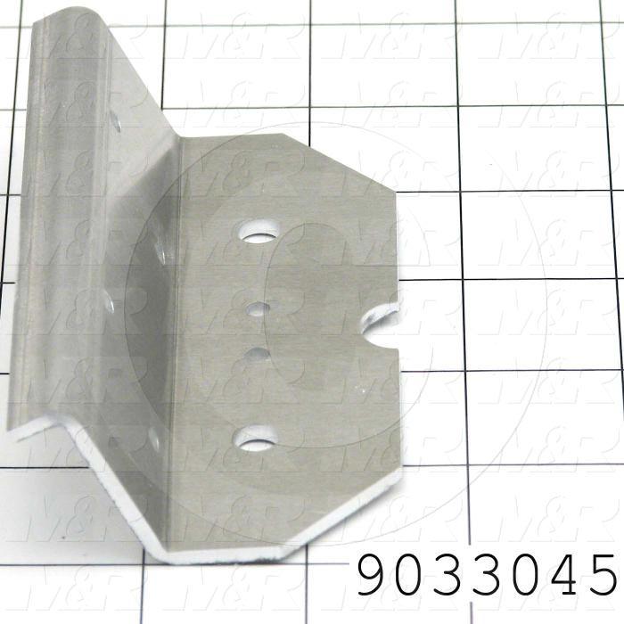 Fabricated Parts, Temp. Switch Bracket, 4.50 in. Length, 2.34 in. Width, 1.27 in. Height, 1/8 in. Thickness
