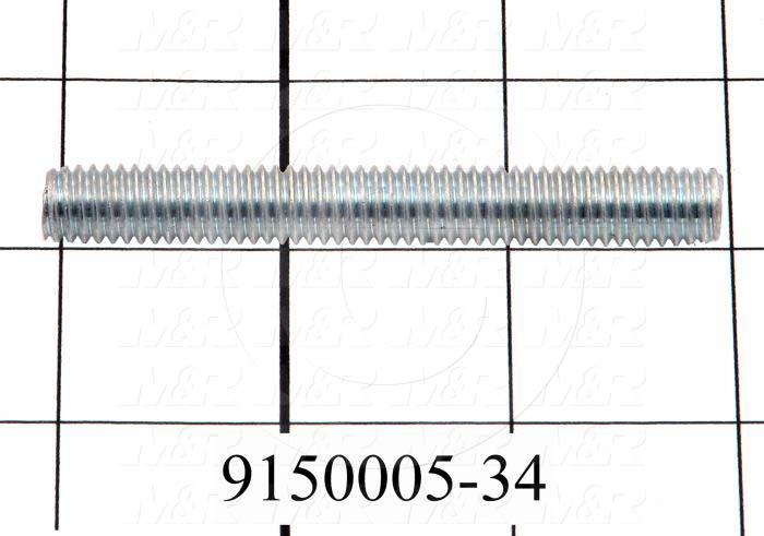Fabricated Parts, Threaded Rod, 2.50 in. Length, 3/8-16 Thread Size