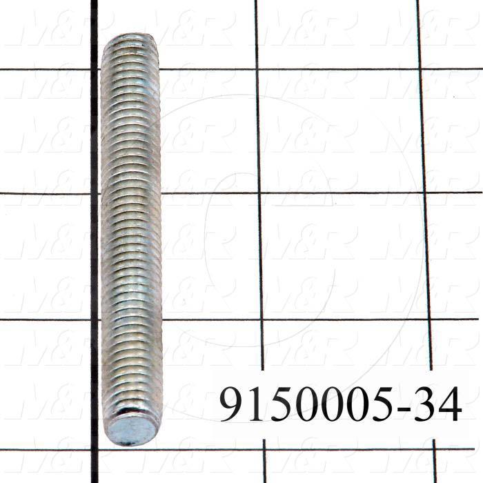Fabricated Parts, Threaded Rod, 2.50 in. Length, 3/8-16 Thread Size