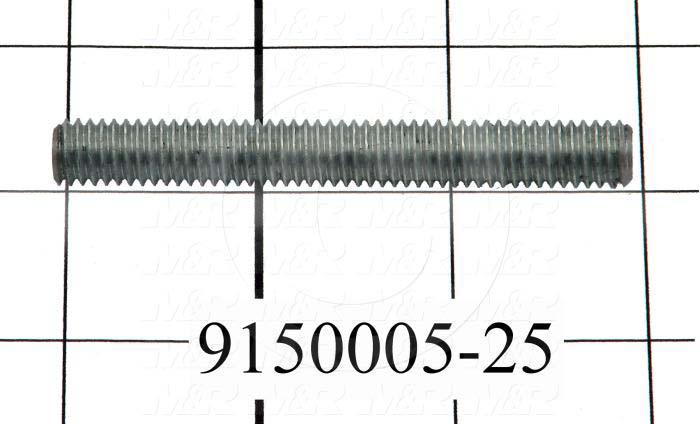 Fabricated Parts, Threaded Rod, 3.00 in. Length, 3/8-16 Thread Size