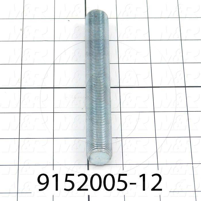Fabricated Parts, Threaded Rod 3/4-16 X 5.75 in., 5.75 in. Length, 3/4 in. Diameter, 3/4-16 Thread Size, Zinc Plated Finish