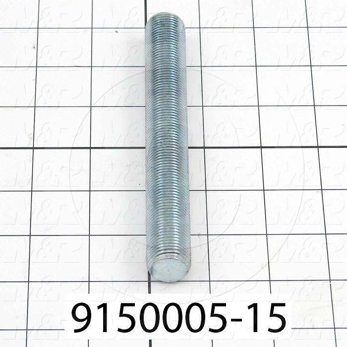 Fabricated Parts, Threaded Rod 3/4-16 X 5 in. Length, 5.00 in. Length, 3/4-16 Thread Size, Zinc Plated Finish