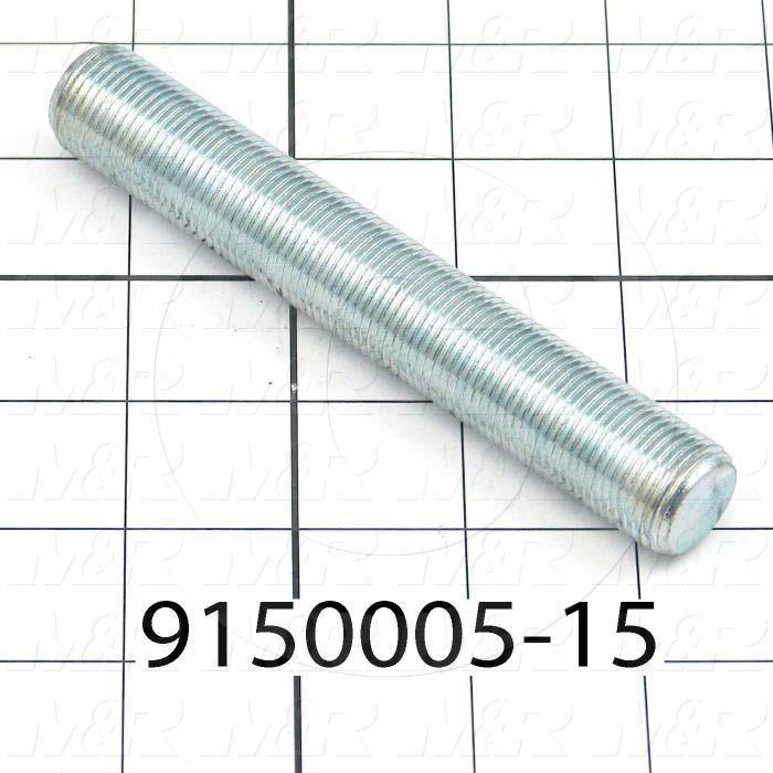 Fabricated Parts, Threaded Rod 3/4-16 X 5 in. Length, 5.00 in. Length, 3/4-16 Thread Size, Zinc Plated Finish