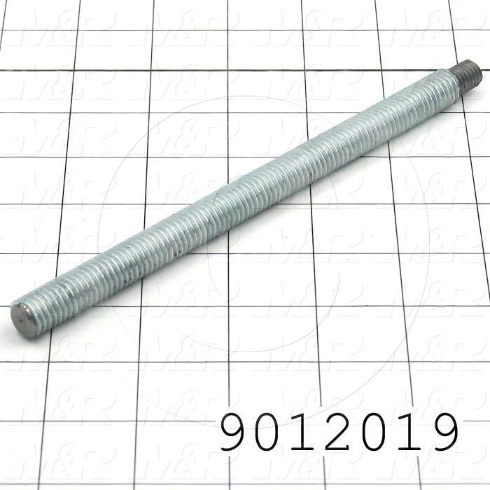 Fabricated Parts, Threaded Stud, 7.53 in. Length, 1/2-13 Thread Size
