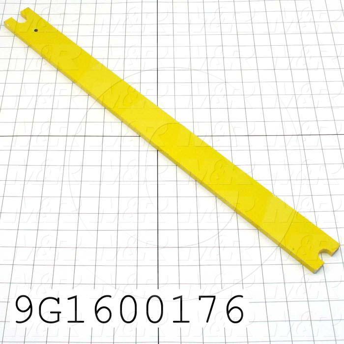 Fabricated Parts, Transit Plate, 24.23 in. Length, 2.00 in. Width, 3/8 in. Thickness, Painted Bright Orange Finish