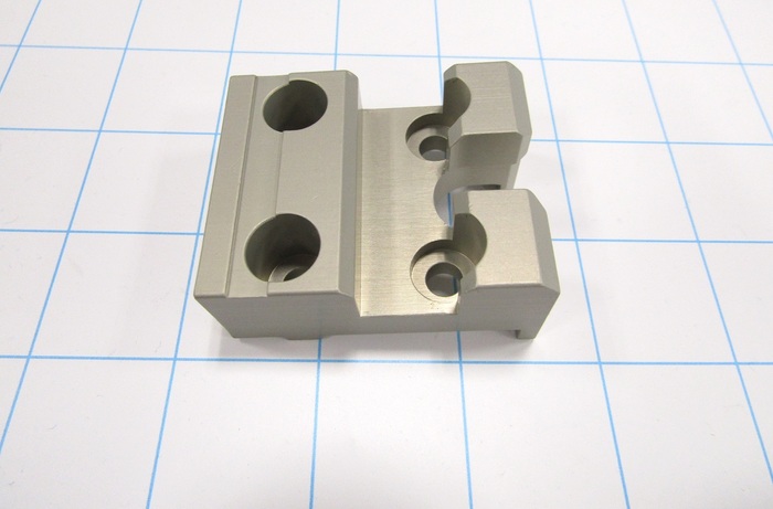 Fabricated Parts, Trough Holder, 2.09 in. Length, 1.75 in. Width, 0.90 in. Height, Clear Anodized Finish