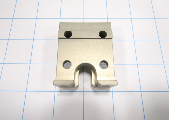 Fabricated Parts, Trough Holder, 2.09 in. Length, 1.75 in. Width, 0.90 in. Height, Clear Anodized Finish