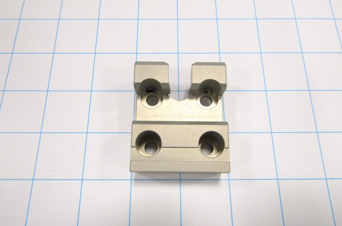 Fabricated Parts, Trough Holder, 2.09 in. Length, 1.75 in. Width, 0.90 in. Height, Clear Anodized Finish