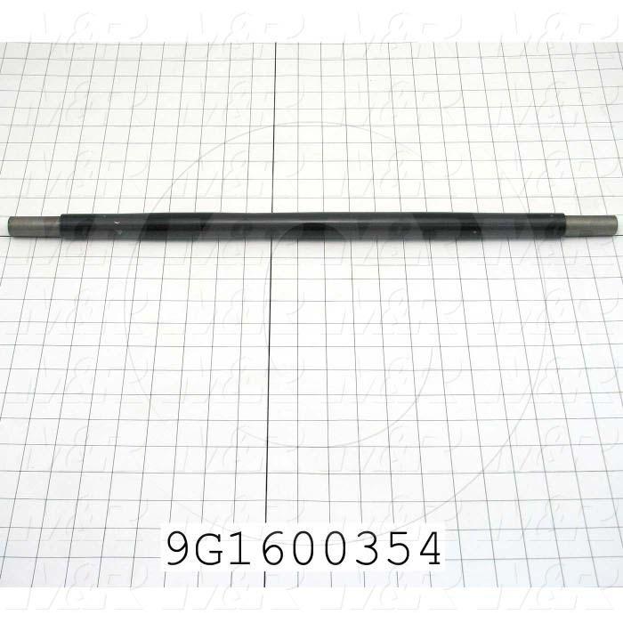 Fabricated Parts, Upper Outfeed Take Up Roller, 23.00 in. Length, 1.00 in. Diameter, Black Powder Coat Finish