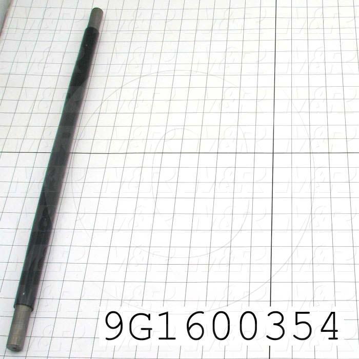 Fabricated Parts, Upper Outfeed Take Up Roller, 23.00 in. Length, 1.00 in. Diameter, Black Powder Coat Finish