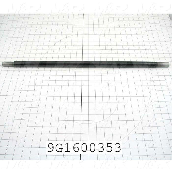 Fabricated Parts, Upper Pinch Take Up Roller, 27.00 in. Length, 1.00 in. Diameter, OC50006 Black Hard Coating Finish