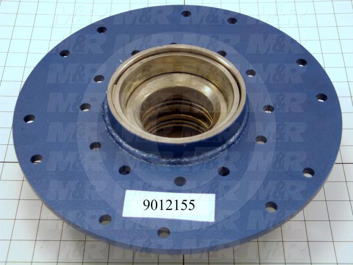 Fabricated Parts, Upper Print Head Carrousel, 4.75 in. Length, 13.00 in. Diameter, Painted Blue Finish