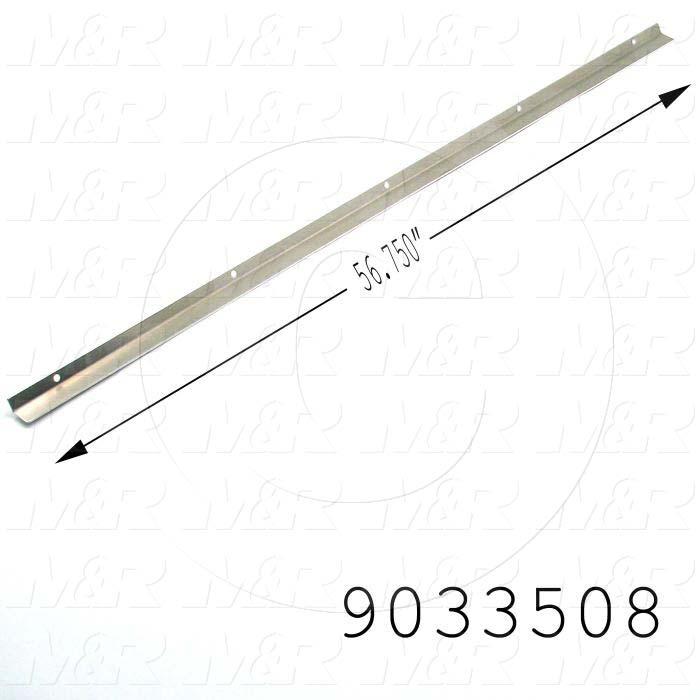 Fabricated Parts, UV Reflector Angle, 56.88 in. Length, 0.42 in. Width, 1.00 in. Height