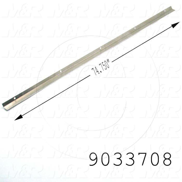 Fabricated Parts, UV Reflector Angle, 74.88 in. Length, 3.65 in. Width, 0.25 in. Height