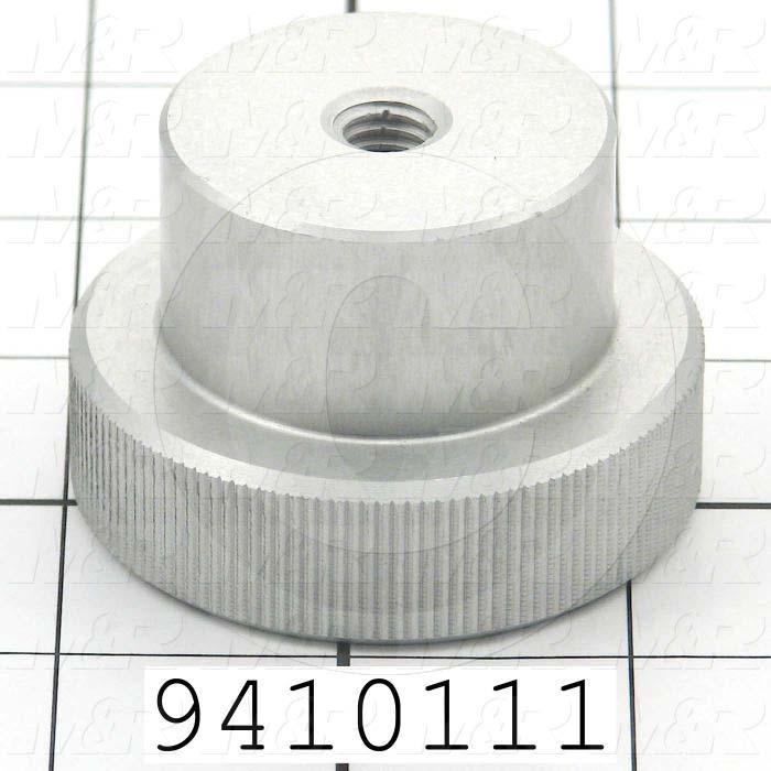 Fabricated Parts, Vacuum Bed Lock Knob, 1.50 in. Length, 2.25 in. Diameter, OC50003 Clear Anodizing Finish