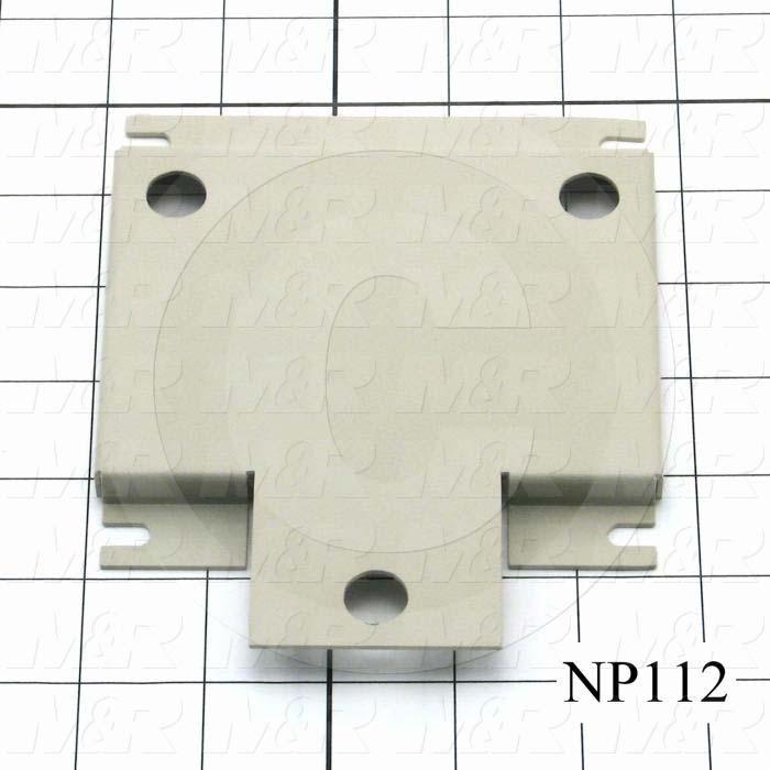 Fabricated Parts, Vacuum Pump Mounting Bracket, 5.75 in. Length, 4.63 in. Width, 0.38 in. Height, Warm Gray #3 Finish