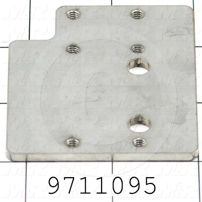 Fabricated Parts, Valve Mounting Plate, 2.63 in. Length, 2.25 in. Width, 11 GA Thickness